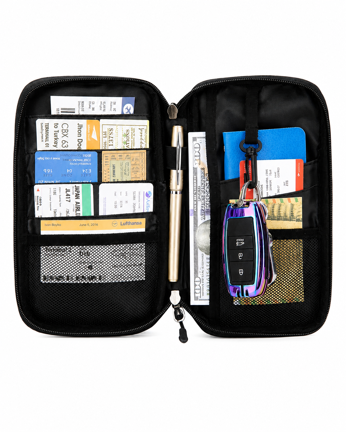 RFID Blocking Travel Passport & Document Organizer