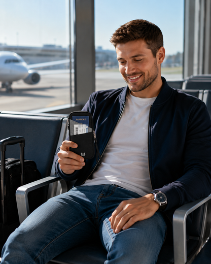 RFID Blocking Travel Passport & Document Organizer