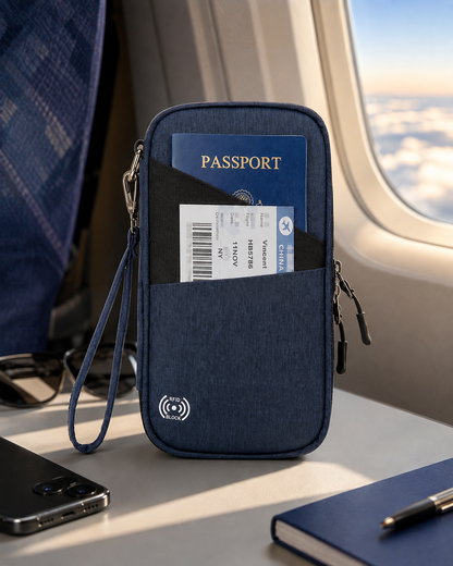RFID Blocking Travel Passport & Document Organizer