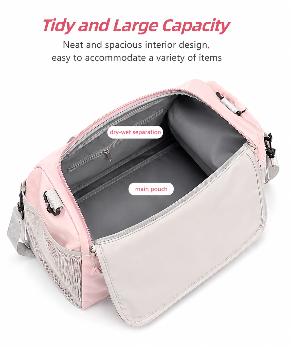 Large Capacity Gym & Travel Duffel Bag – Separate Shoe Compartment