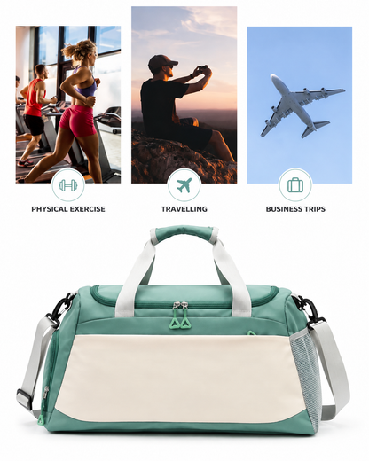 Large Capacity Gym & Travel Duffel Bag – Separate Shoe Compartment