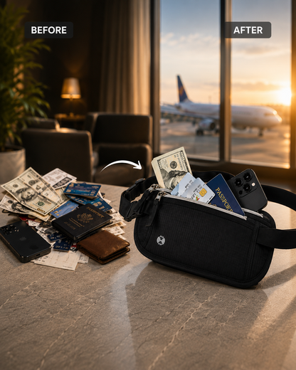 RFID Travel Money Belt & Passport Holder