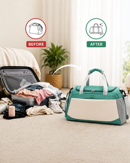 Large Capacity Gym & Travel Duffel Bag – Separate Shoe Compartment
