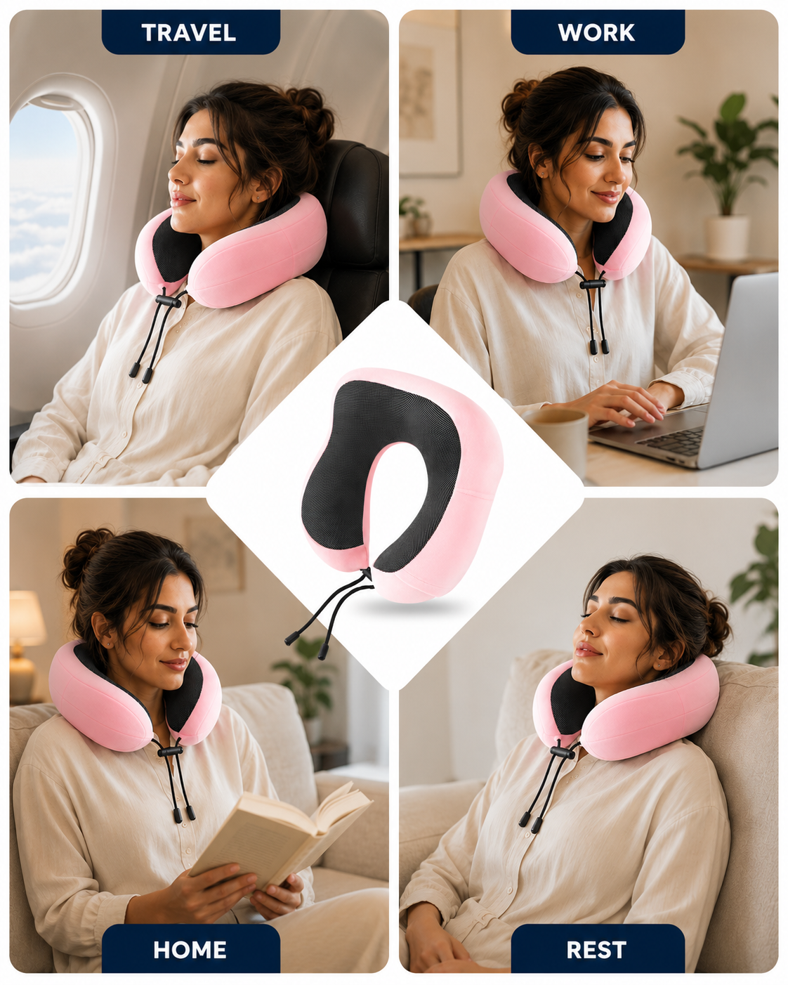 TRUGEAR Ergonomic Memory Foam Neck Pillow Set