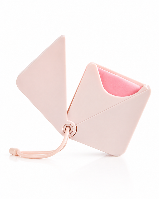 Portable pink paper soap sheets case with travel-friendly hand soap sheets in a compact reusable holder, perfect for camping, travel, hiking, and everyday hygiene.