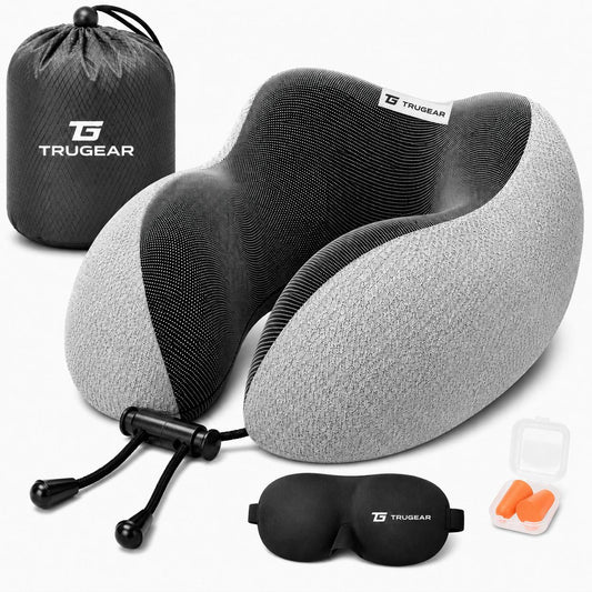 TRUGEAR Ergonomic Memory Foam Neck Pillow Set